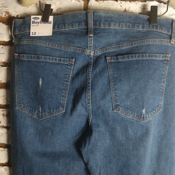 NWT Old Navy Boyfriend Denim Jean Pant Sz 12. Dist - Picture 7 of 16